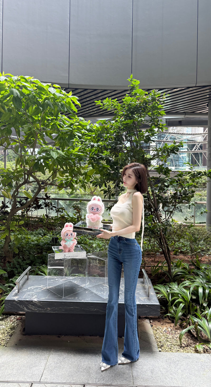 S line denim jeans with Detachable side pads