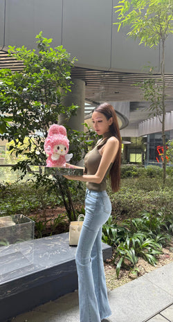 S line denim jeans with Detachable side pads